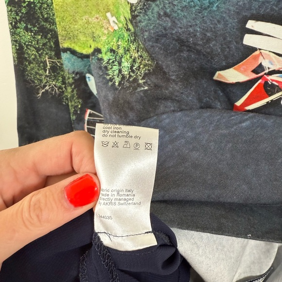 Akris Punto Blue Green Surfer Scenic Mod Art‎ Dress 6 - Picture 6 of 10